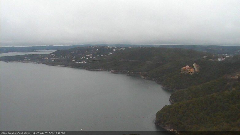 Lake Travis webcam, January 18, 2017 10:00 AM CT