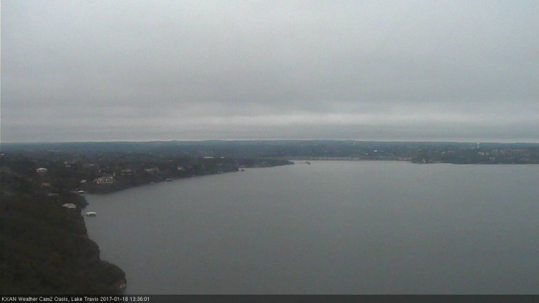 Lake Travis webcam, January 18, 2017 12:50 PM CT