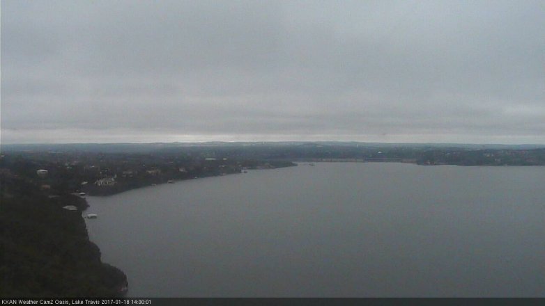 Lake Travis webcam, January 18, 2017 1:05 PM CT