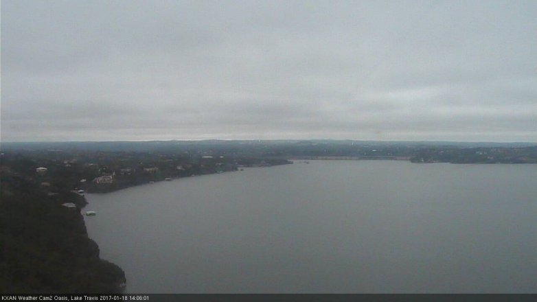 Lake Travis webcam, January 18, 2017 1:15 PM CT