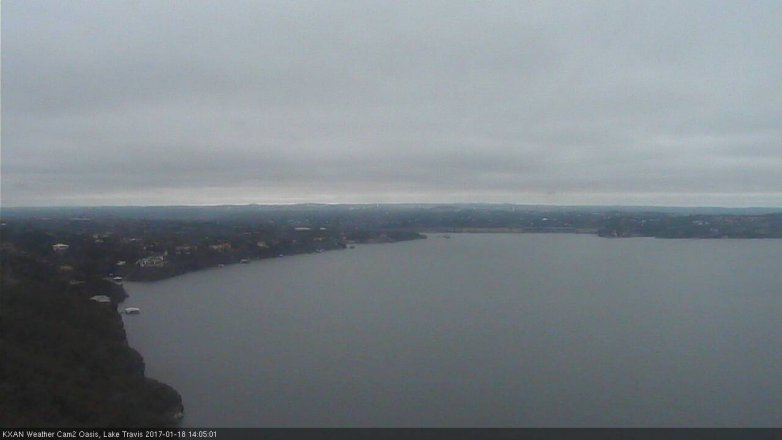 Lake Travis webcam, January 18, 2017 1:35 PM CT