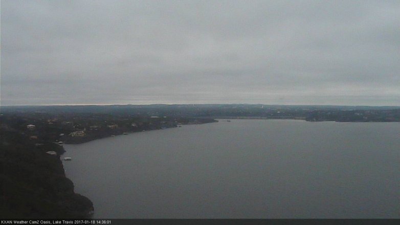 Lake Travis webcam, January 18, 2017 1:50 PM CT