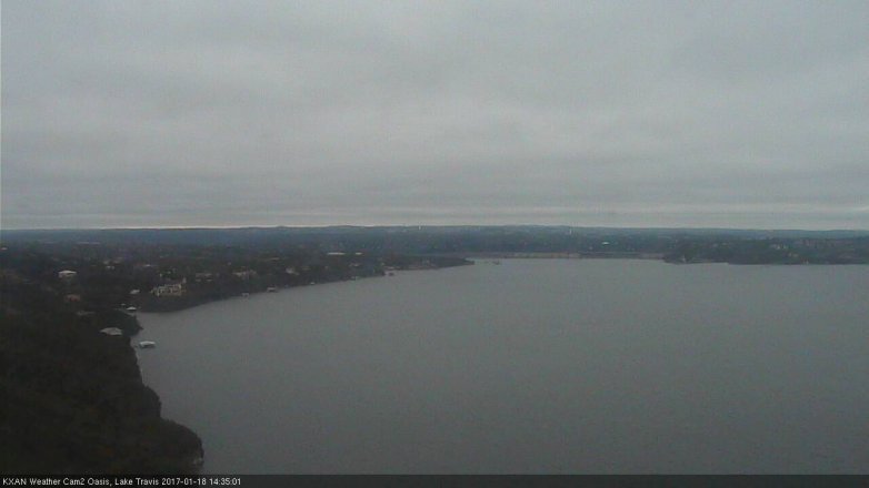 Lake Travis webcam, January 18, 2017 2:00 PM CT