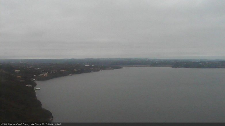 Lake Travis webcam, January 18, 2017 3:20 PM CT