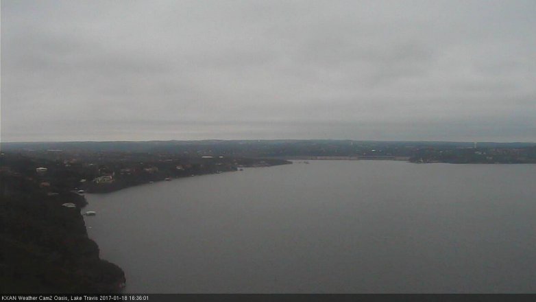 Lake Travis webcam, January 18, 2017 3:50 PM CT