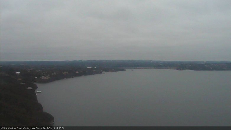 Lake Travis webcam, January 18, 2017 4:45 PM CT