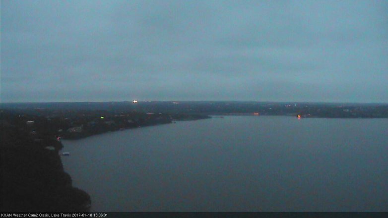Lake Travis webcam, January 18, 2017 5:10 PM CT