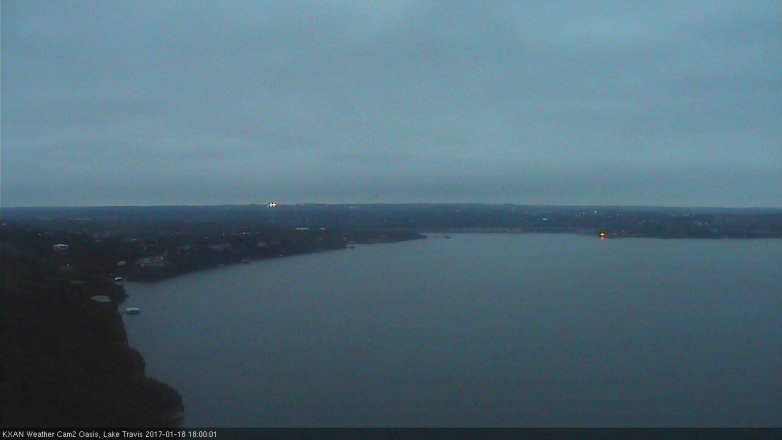 Lake Travis webcam, January 18, 2017 5:15 PM CT