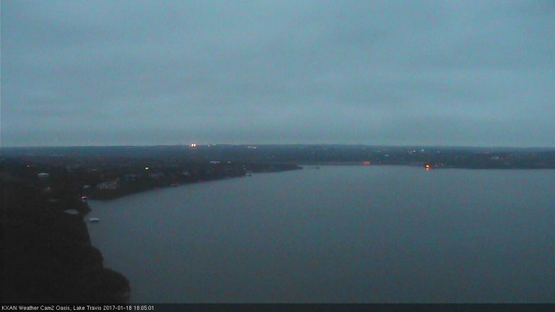 Lake Travis webcam, January 18, 2017 5:35 PM CT