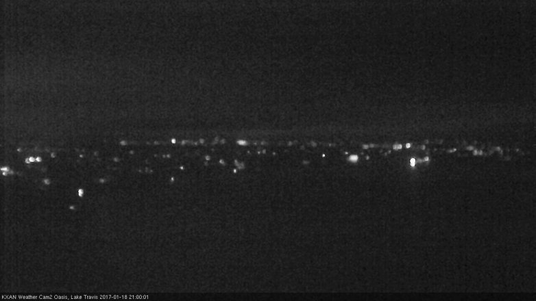 Lake Travis webcam, January 18, 2017 8:20 PM CT