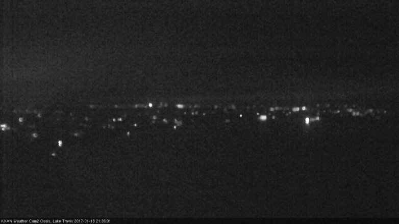Lake Travis webcam, January 18, 2017 9:00 PM CT