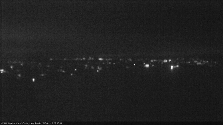 Lake Travis webcam, January 18, 2017 9:10 PM CT
