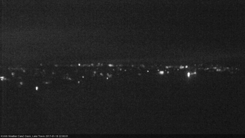 Lake Travis webcam, January 18, 2017 9:20 PM CT