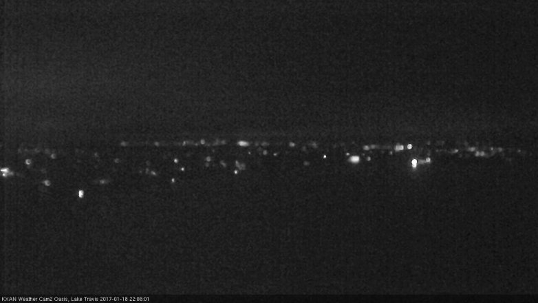 Lake Travis webcam, January 18, 2017 9:30 PM CT