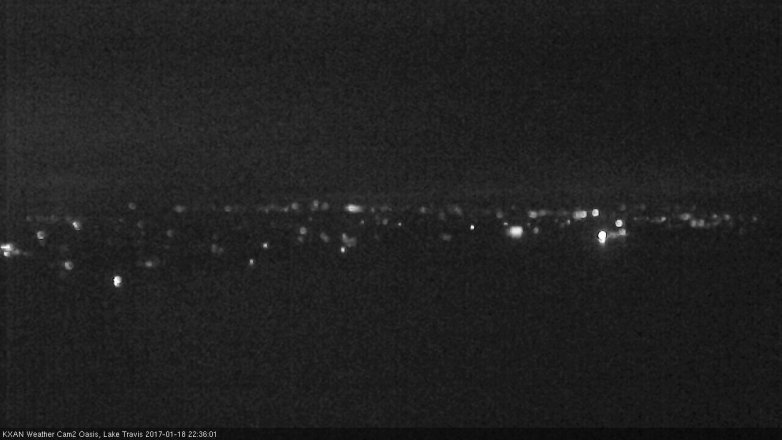 Lake Travis webcam, January 18, 2017 9:40 PM CT
