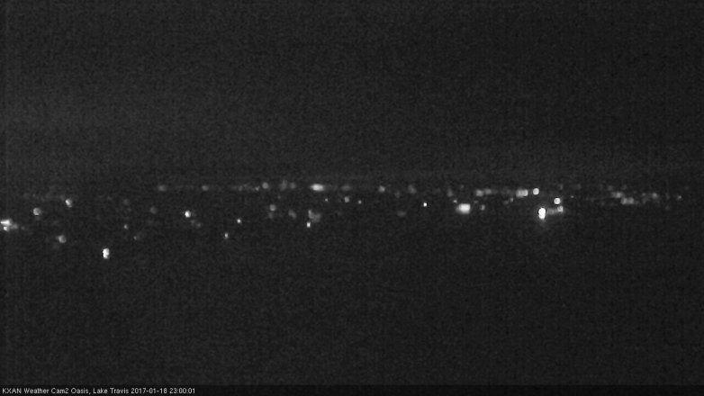 Lake Travis webcam, January 18, 2017 10:20 PM CT