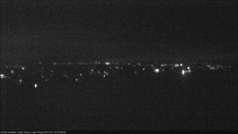 Lake Travis webcam, January 18, 2017 10:25 PM CT