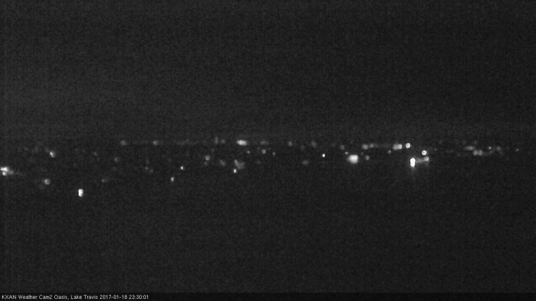 Lake Travis webcam, January 18, 2017 10:45 PM CT