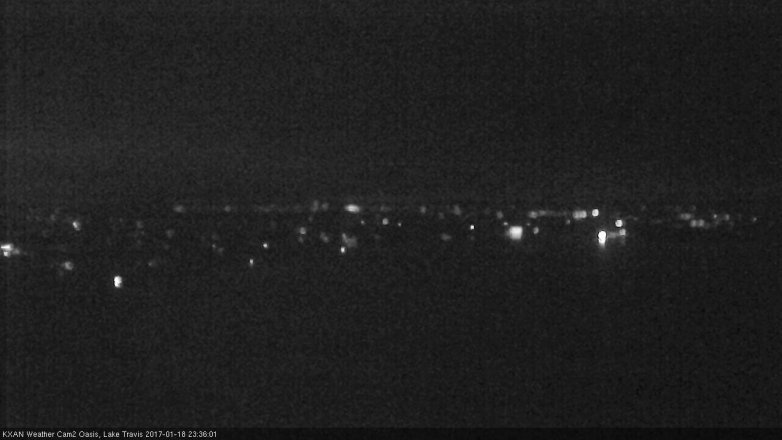 Lake Travis webcam, January 18, 2017 11:00 PM CT