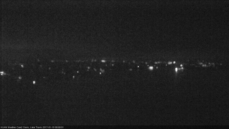 Lake Travis webcam, January 18, 2017 11:15 PM CT