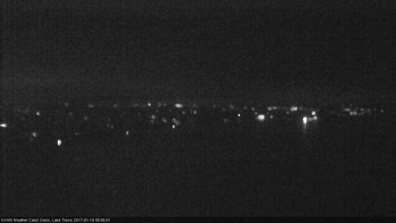 Lake Travis webcam, January 18, 2017 11:25 PM CT