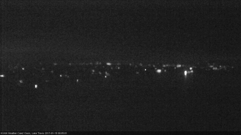 Lake Travis webcam, January 18, 2017 11:30 PM CT