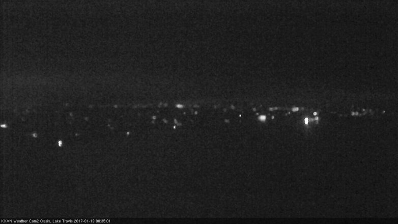Lake Travis webcam, January 18, 2017 11:40 PM CT