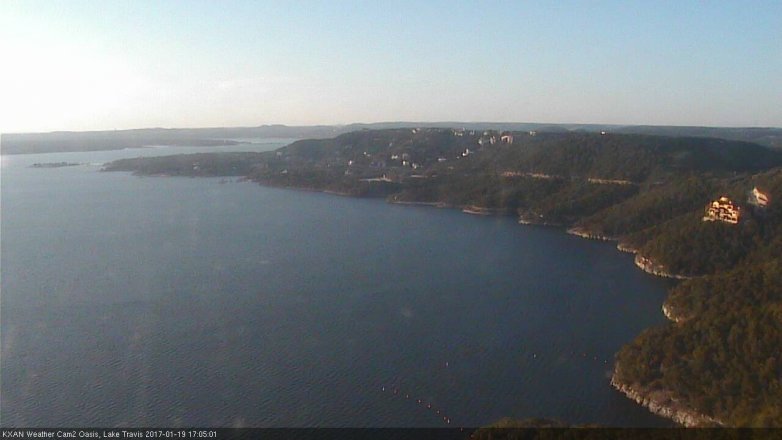 Lake Travis webcam, January 19, 2017 4:20 PM CT