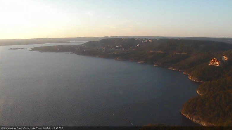 Lake Travis webcam, January 19, 2017 4:55 PM CT