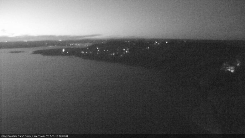 Lake Travis webcam, January 19, 2017 5:45 PM CT
