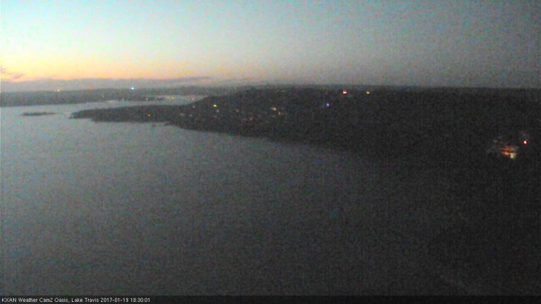 Lake Travis webcam, January 19, 2017 5:55 PM CT