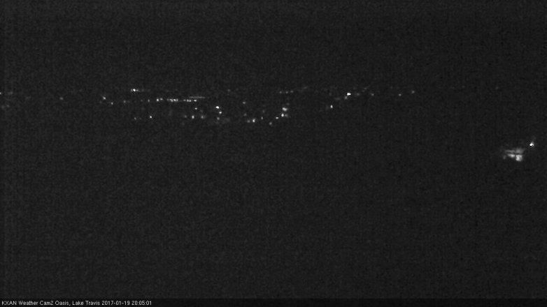Lake Travis webcam, January 19, 2017 7:30 PM CT