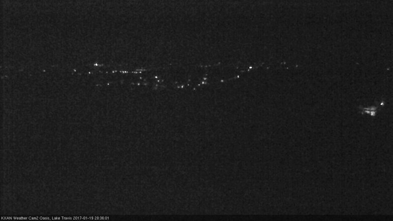 Lake Travis webcam, January 19, 2017 7:50 PM CT
