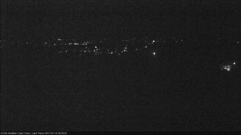 Lake Travis webcam, January 19, 2017 8:05 PM CT