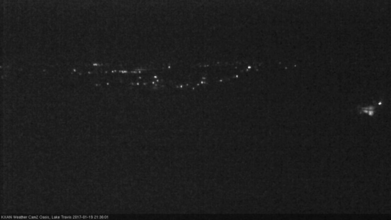 Lake Travis webcam, January 19, 2017 9:00 PM CT