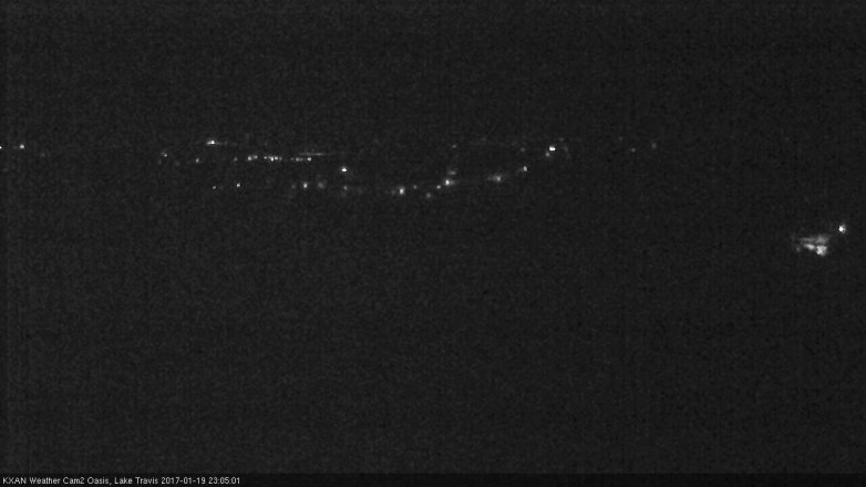 Lake Travis webcam, January 19, 2017 10:10 PM CT
