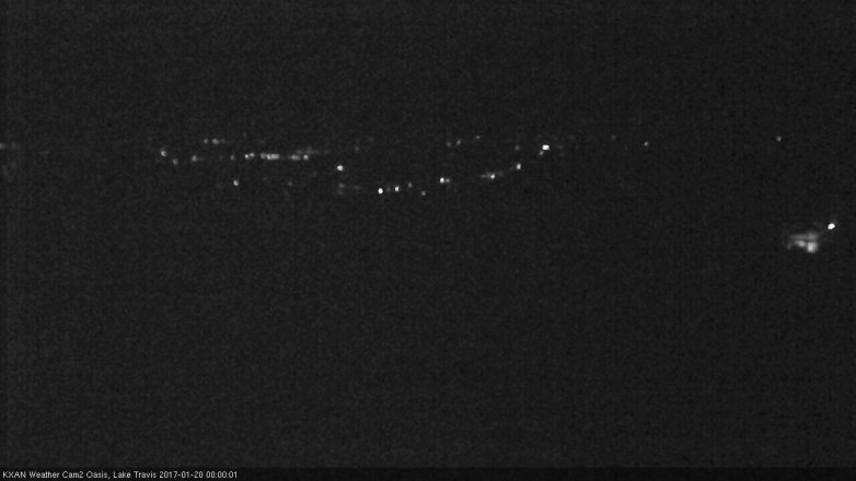 Lake Travis webcam, January 19, 2017 11:15 PM CT