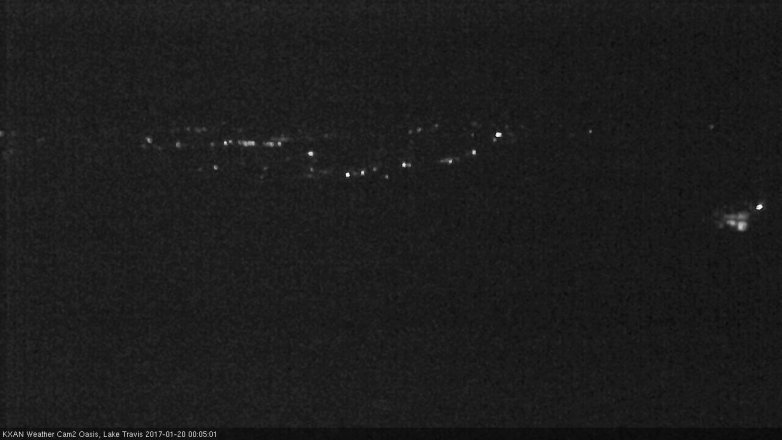 Lake Travis webcam, January 19, 2017 11:25 PM CT