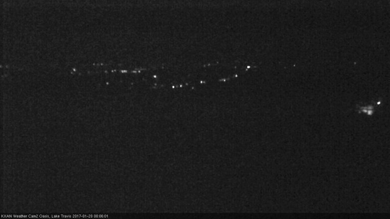 Lake Travis webcam, January 19, 2017 11:35 PM CT