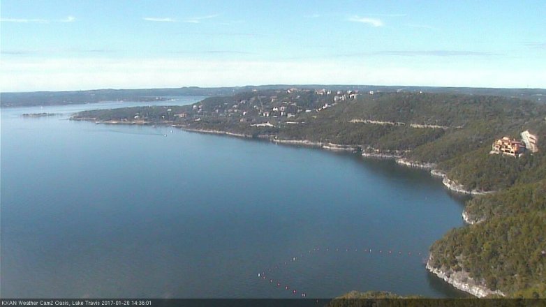 Lake Travis webcam, January 20, 2017 1:40 PM CT