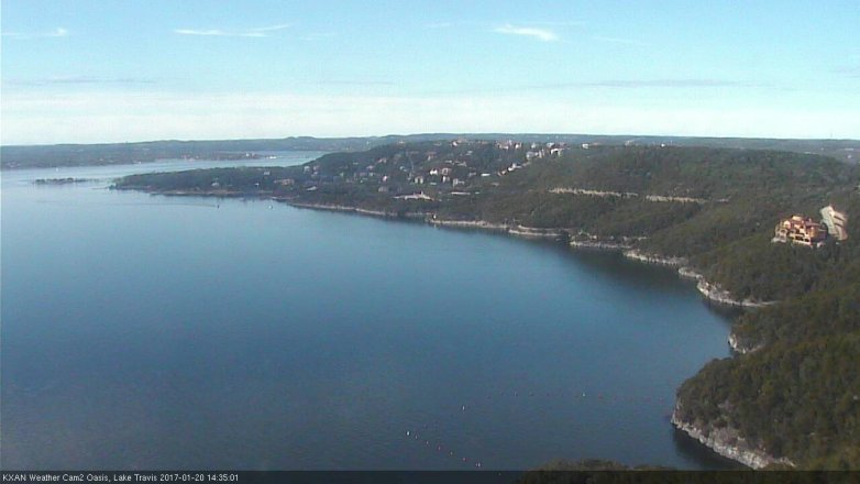 Lake Travis webcam, January 20, 2017 1:50 PM CT