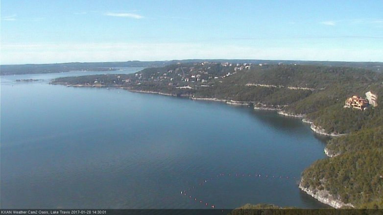 Lake Travis webcam, January 20, 2017 1:55 PM CT