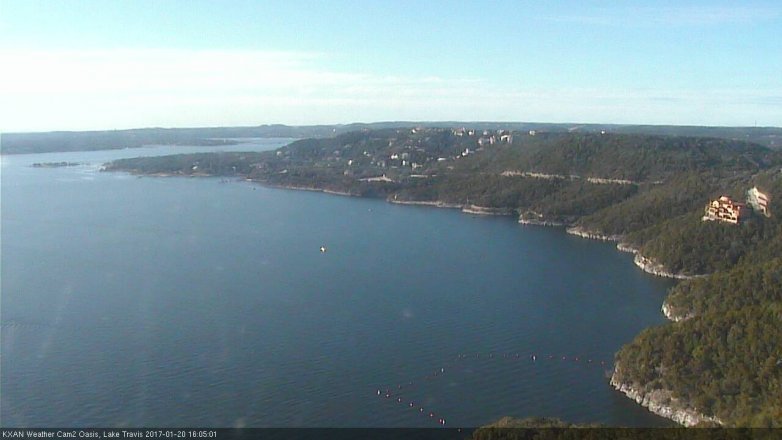 Lake Travis webcam, January 20, 2017 3:15 PM CT