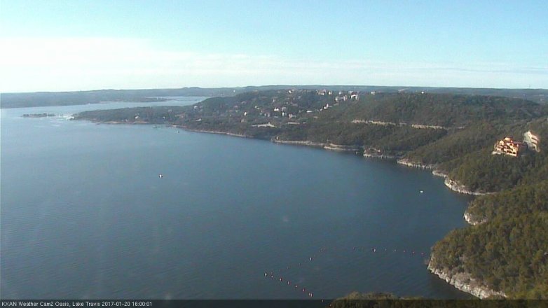 Lake Travis webcam, January 20, 2017 3:25 PM CT