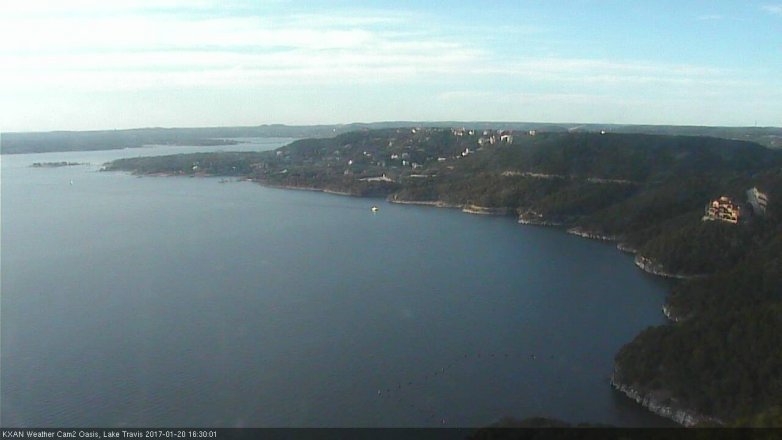 Lake Travis webcam, January 20, 2017 3:40 PM CT
