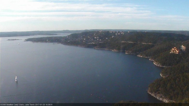 Lake Travis webcam, January 20, 2017 4:05 PM CT