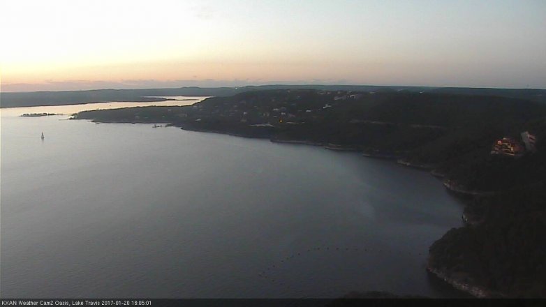 Lake Travis webcam, January 20, 2017 5:25 PM CT