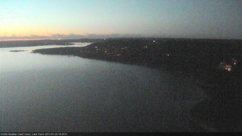 Lake Travis webcam, January 20, 2017 5:40 PM CT