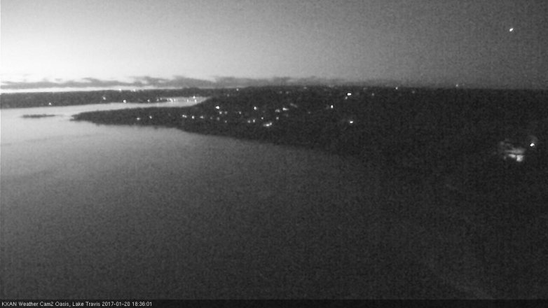 Lake Travis webcam, January 20, 2017 5:45 PM CT