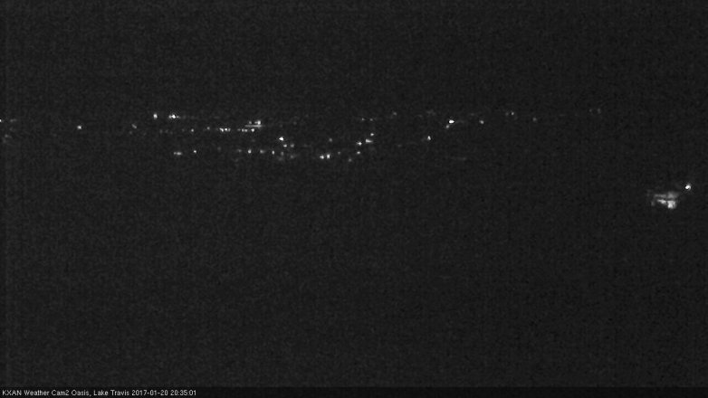 Lake Travis webcam, January 20, 2017 8:05 PM CT